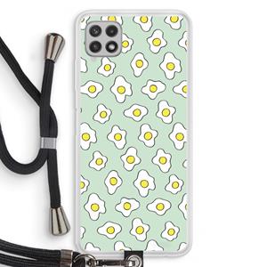 CaseCompany Spiegeleitjes: Samsung Galaxy A22 4G Transparant Hoesje met koord