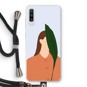 CaseCompany Leaf: Samsung Galaxy A70 Transparant Hoesje met koord