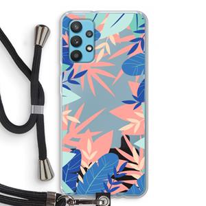CaseCompany Tropisch: Samsung Galaxy A32 4G Transparant Hoesje met koord