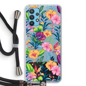 CaseCompany Tropisch 2: Samsung Galaxy A32 4G Transparant Hoesje met koord