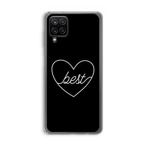CaseCompany Best heart black: Samsung Galaxy A12 Transparant Hoesje