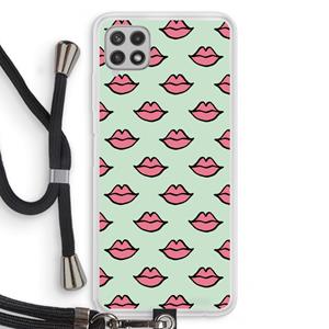 CaseCompany Lipjes: Samsung Galaxy A22 4G Transparant Hoesje met koord