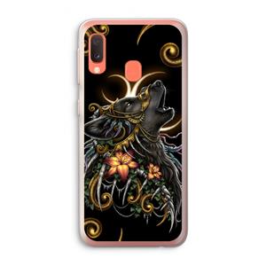 CaseCompany Huilende Wolf: Samsung Galaxy A20e Transparant Hoesje