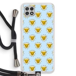 CaseCompany Leeuwenkoppen: Samsung Galaxy A22 4G Transparant Hoesje met koord