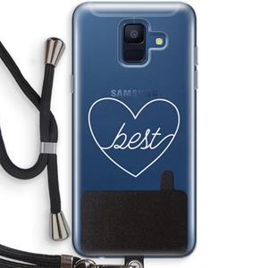 CaseCompany Best heart pastel: Samsung Galaxy A6 (2018) Transparant Hoesje met koord