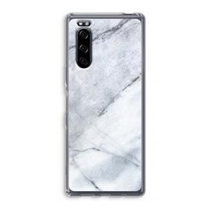 CaseCompany Witte marmer: Sony Xperia 5 Transparant Hoesje