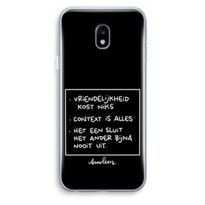 CaseCompany Mijn Motto's: Samsung Galaxy J3 (2017) Transparant Hoesje
