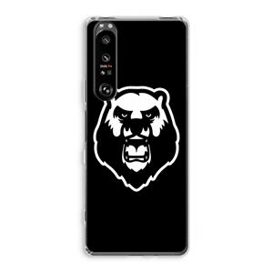 CaseCompany Angry Bear (black): Sony Xperia 1 III Transparant Hoesje