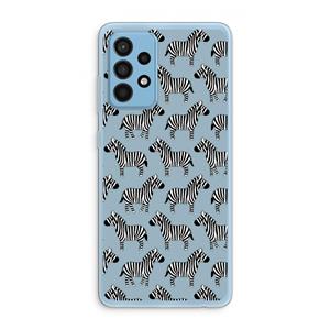 CaseCompany Zebra: Samsung Galaxy A52 Transparant Hoesje