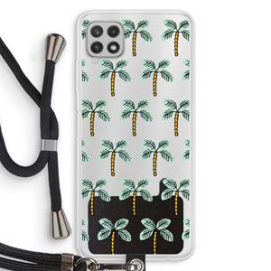CaseCompany Paradise: Samsung Galaxy A22 4G Transparant Hoesje met koord
