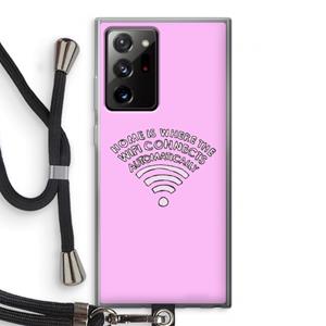 CaseCompany Home Is Where The Wifi Is: Samsung Galaxy Note 20 Ultra / Note 20 Ultra 5G Transparant Hoesje met koord