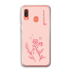 CaseCompany Giving Flowers: Samsung Galaxy A20e Transparant Hoesje