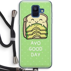 CaseCompany Avo Good Day: Samsung Galaxy A6 (2018) Transparant Hoesje met koord