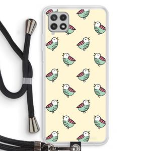 CaseCompany Vogeltjes: Samsung Galaxy A22 4G Transparant Hoesje met koord
