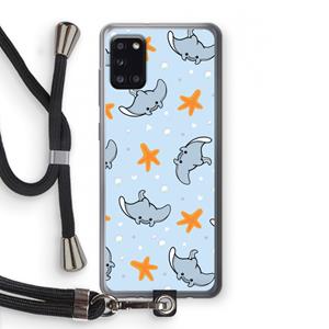 CaseCompany Manta: Samsung Galaxy A31 Transparant Hoesje met koord