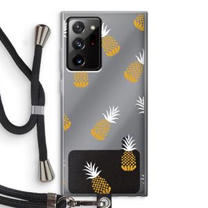 CaseCompany Ananasjes: Samsung Galaxy Note 20 Ultra / Note 20 Ultra 5G Transparant Hoesje met koord