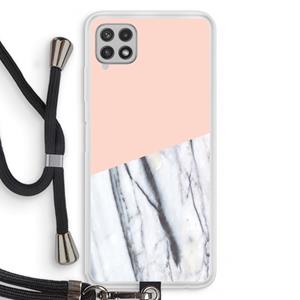 CaseCompany A touch of peach: Samsung Galaxy A22 4G Transparant Hoesje met koord
