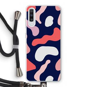 CaseCompany Memphis Shapes Pink: Samsung Galaxy A70 Transparant Hoesje met koord