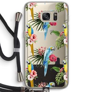 CaseCompany Kleurrijke papegaaien: Samsung Galaxy S7 Transparant Hoesje met koord