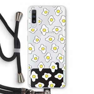 CaseCompany Spiegeleitjes: Samsung Galaxy A70 Transparant Hoesje met koord