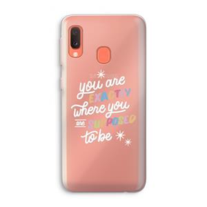 CaseCompany Right Place: Samsung Galaxy A20e Transparant Hoesje