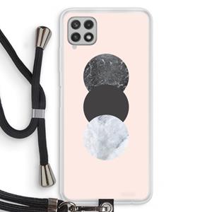 CaseCompany Marmeren cirkels: Samsung Galaxy A22 4G Transparant Hoesje met koord