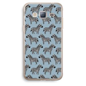 CaseCompany Zebra: Samsung Galaxy J3 (2016) Transparant Hoesje