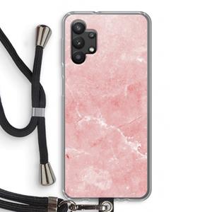 CaseCompany Roze marmer: Samsung Galaxy A32 5G Transparant Hoesje met koord