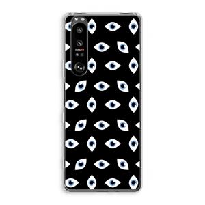 CaseCompany Eyes pattern: Sony Xperia 1 III Transparant Hoesje