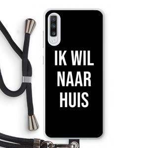 CaseCompany Ik wil naar huis - Zwart: Samsung Galaxy A70 Transparant Hoesje met koord