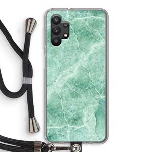 CaseCompany Groen marmer: Samsung Galaxy A32 5G Transparant Hoesje met koord
