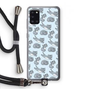 CaseCompany Poezen: Samsung Galaxy A31 Transparant Hoesje met koord