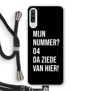 CaseCompany Da ziede van hier - Zwart: Samsung Galaxy A70 Transparant Hoesje met koord