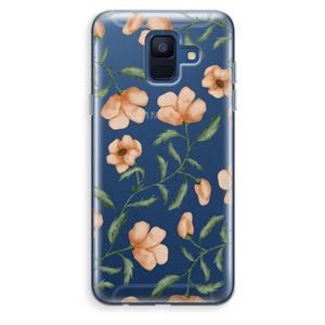 CaseCompany Peachy flowers: Samsung Galaxy A6 (2018) Transparant Hoesje