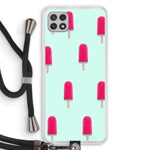 CaseCompany Waterijsje: Samsung Galaxy A22 4G Transparant Hoesje met koord