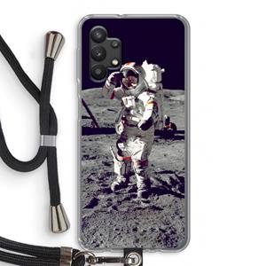 CaseCompany Spaceman: Samsung Galaxy A32 5G Transparant Hoesje met koord
