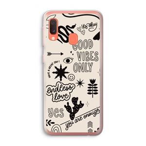 CaseCompany Good vibes: Samsung Galaxy A20e Transparant Hoesje