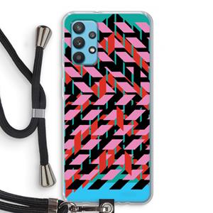 CaseCompany Skew Blush 2: Samsung Galaxy A32 4G Transparant Hoesje met koord