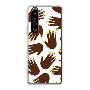 CaseCompany Hands dark: Sony Xperia 1 III Transparant Hoesje