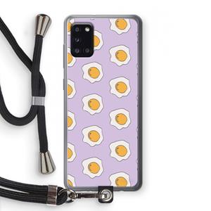 CaseCompany Bacon to my eggs #1: Samsung Galaxy A31 Transparant Hoesje met koord