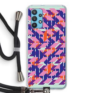 CaseCompany Skew Blush 3: Samsung Galaxy A32 4G Transparant Hoesje met koord