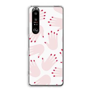 CaseCompany Hands pink: Sony Xperia 1 III Transparant Hoesje