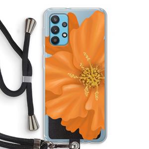 CaseCompany Orange Ellila flower: Samsung Galaxy A32 4G Transparant Hoesje met koord