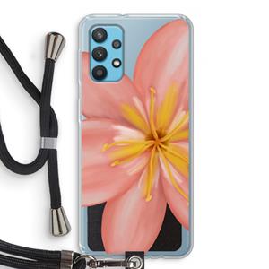 CaseCompany Pink Ellila Flower: Samsung Galaxy A32 4G Transparant Hoesje met koord