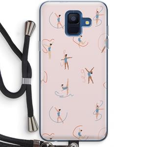 CaseCompany Dancing #3: Samsung Galaxy A6 (2018) Transparant Hoesje met koord