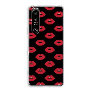 CaseCompany Lips: Sony Xperia 1 III Transparant Hoesje