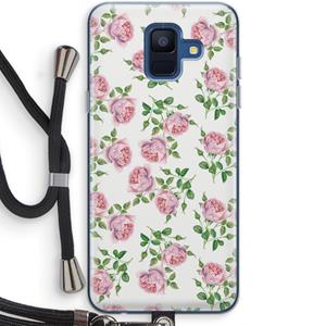 CaseCompany Kleine roosjes: Samsung Galaxy A6 (2018) Transparant Hoesje met koord
