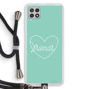 CaseCompany Friends heart pastel: Samsung Galaxy A22 4G Transparant Hoesje met koord