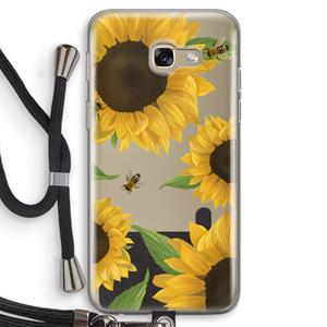 CaseCompany Sunflower and bees: Samsung Galaxy A5 (2017) Transparant Hoesje met koord