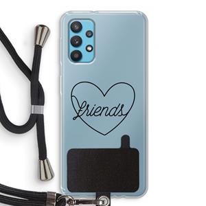 CaseCompany Friends heart black: Samsung Galaxy A32 4G Transparant Hoesje met koord